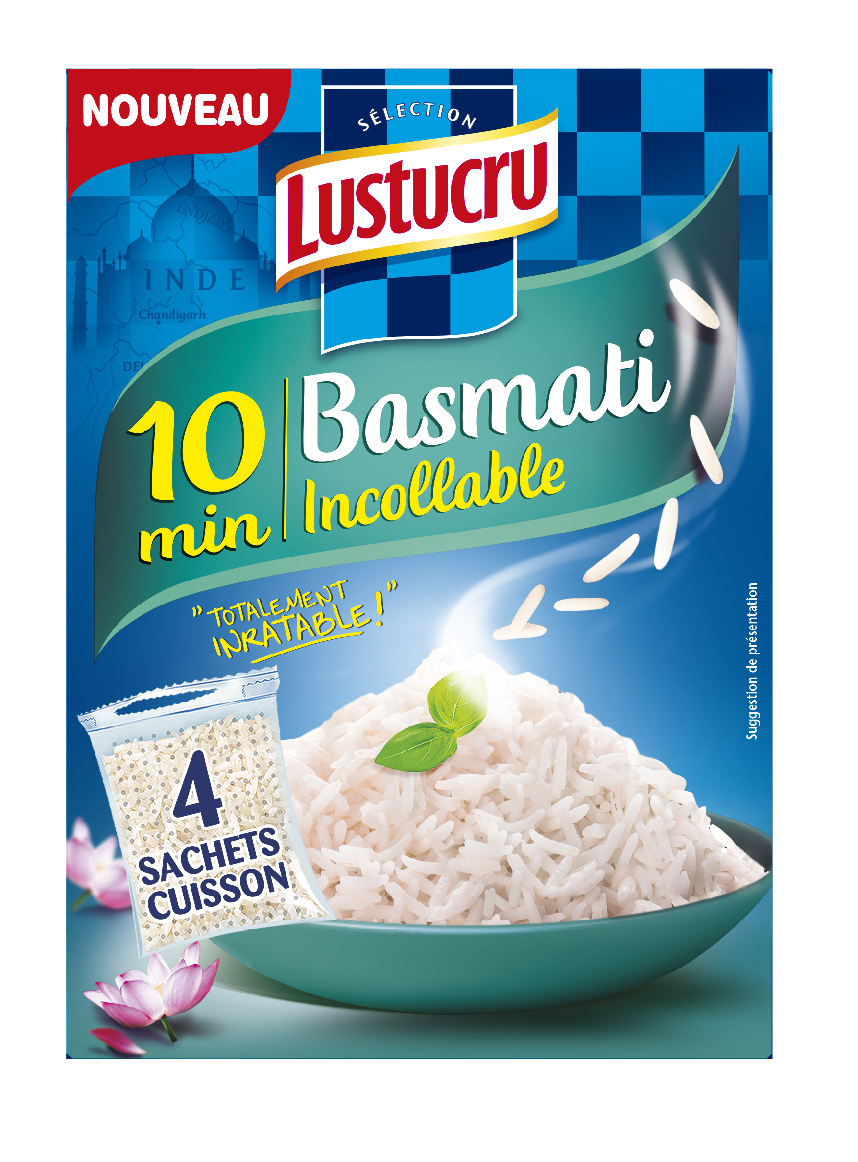 Riz Basmati Riz incollable 10 min sachets 360g Lustucru Sélection